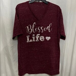Source Unknown Maroon 'Blessed Life' Short Sleeve Tee